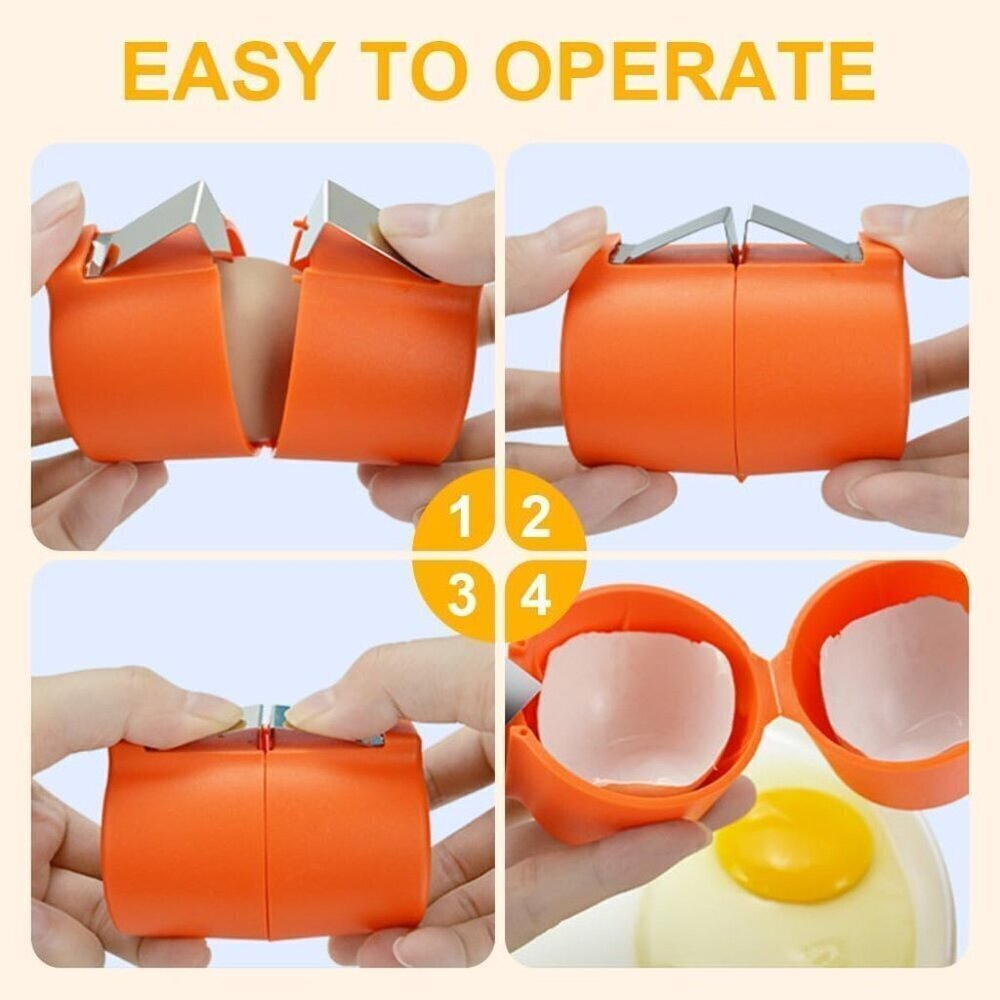 3Pcs Egg Shell Opener, 2025 New Egg Cracker Tool for Raw Eggs, Hard Boiled Egg P - Picture 6 of 7